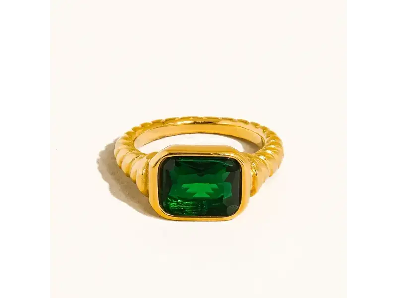 MAIQ Accessories Laverne 18K Gold Non-Tarnish CZ Cocktail Ring