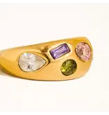 MAIQ Accessories Orlume 18K Gold Non-Tarnish Colorful CZ Dome Ring (size 7)