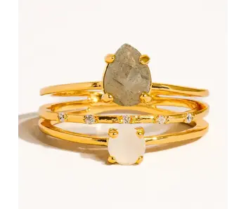 Sabine 18K Gold Multi Stone Statement Ring
