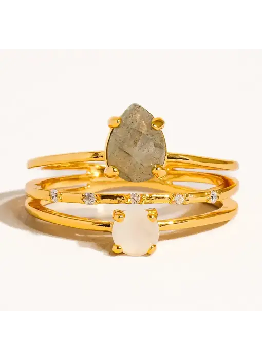 Sabine 18K Gold Multi Stone Statement Ring