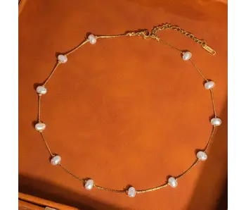 Ida 18K Non-Tarnish Petite Pearl Necklace