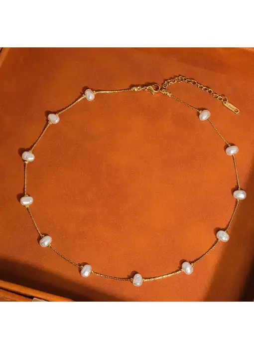 Ida 18K Non-Tarnish Petite Pearl Necklace