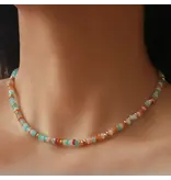 MAIQ Accessories Indira 18K Gold Non-Tarnish Smooth Bead Boho Necklace