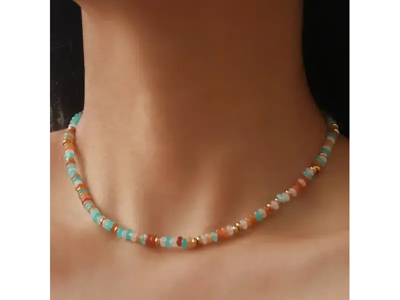 MAIQ Accessories Indira 18K Gold Non-Tarnish Smooth Bead Boho Necklace