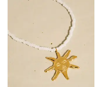 Iridessa 18K Gold Non-Tarnish Sun Beaded Necklace