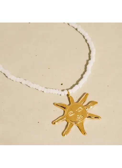 Iridessa 18K Gold Non-Tarnish Sun Beaded Necklace