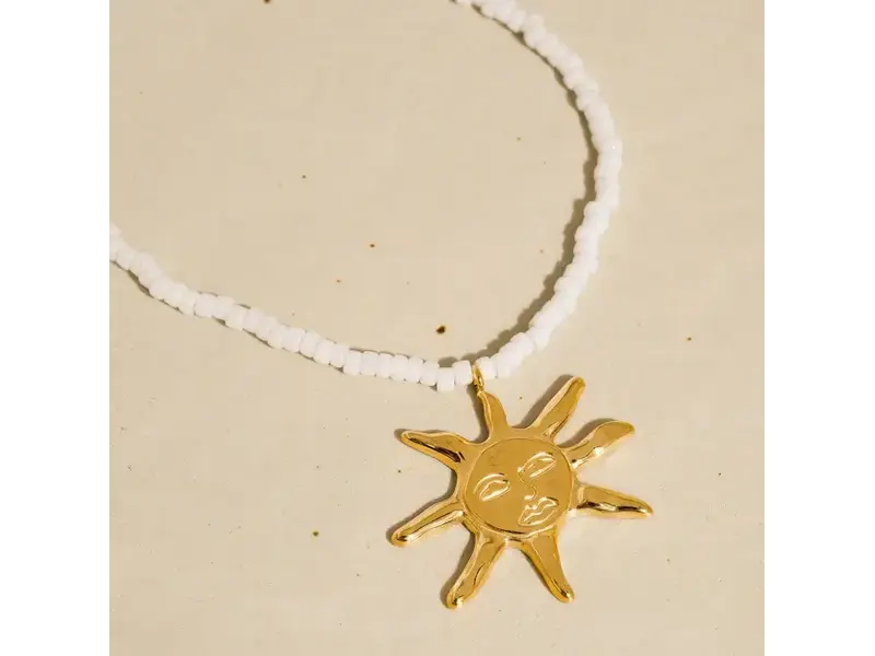 MAIQ Accessories Iridessa 18K Gold Non-Tarnish Sun Beaded Necklace