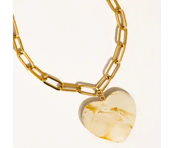 Rouelle 18K Gold Non-Tarnish Heart Chain Necklace