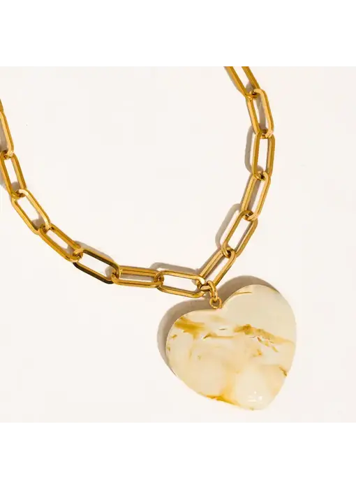 Rouelle 18K Gold Non-Tarnish Heart Chain Necklace