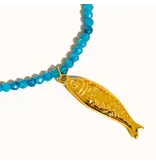 MAIQ Accessories Sasha 18K Gold Non-Tarnish Fish Beaded Necklace