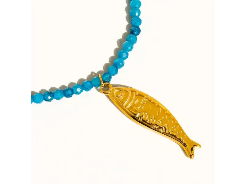 MAIQ Accessories Sasha 18K Gold Non-Tarnish Fish Beaded Necklace