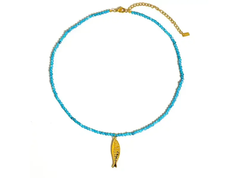 MAIQ Accessories Sasha 18K Gold Non-Tarnish Fish Beaded Necklace