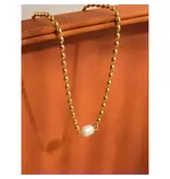 MAIQ Accessories Vigne 18K Gold Non-Tarnish Pearl Ball Chain Necklace