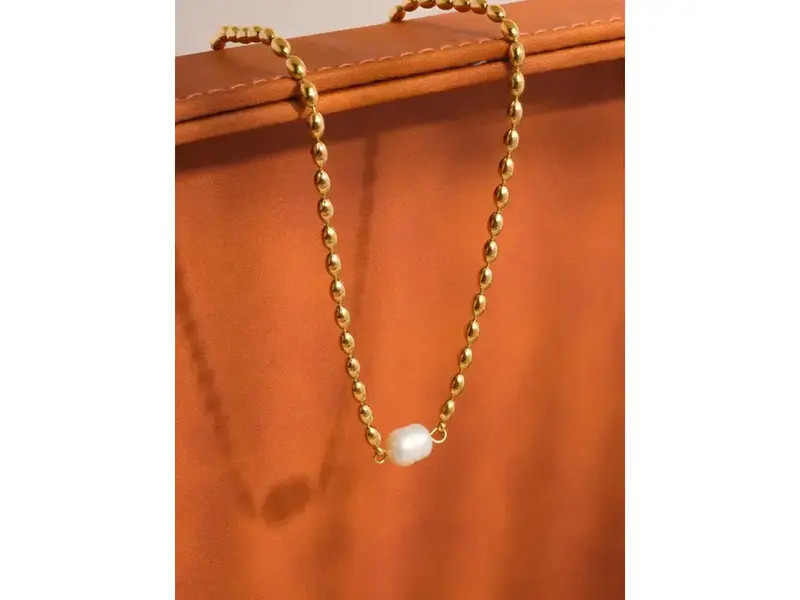 MAIQ Accessories Vigne 18K Gold Non-Tarnish Pearl Ball Chain Necklace