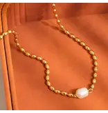 MAIQ Accessories Vigne 18K Gold Non-Tarnish Pearl Ball Chain Necklace
