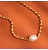 MAIQ Accessories Vigne 18K Gold Non-Tarnish Pearl Ball Chain Necklace
