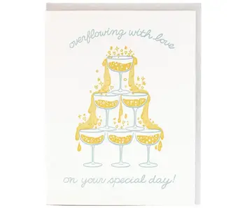 Champagne Tower Wedding Card