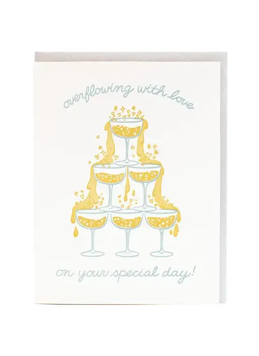 Champagne Tower Wedding Card