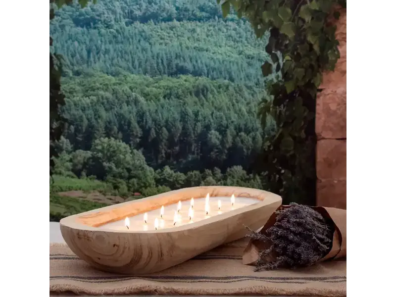 Andaluca Paulownia Wood Tray Candle