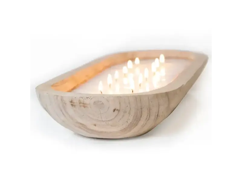 Andaluca Paulownia Wood Tray Candle