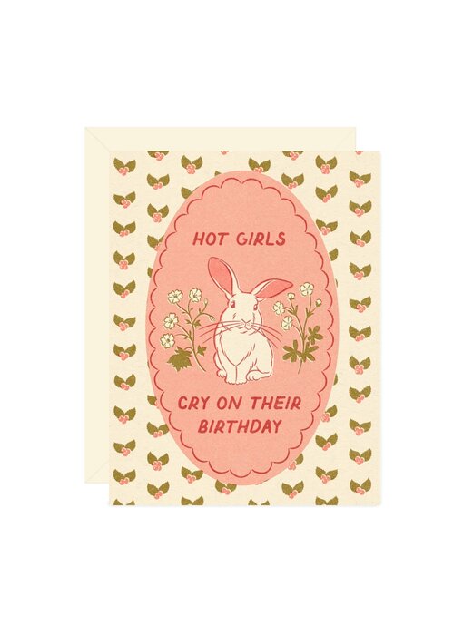 Hot Girls Cry on Their Birthday Greeting Card
