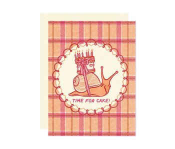 Snail Time for Cake Birthday Card