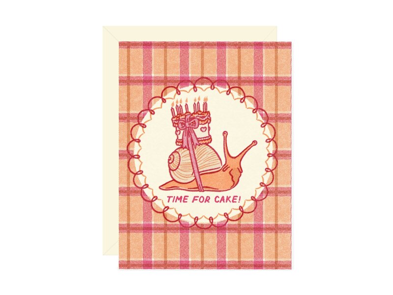 Wallflower Paper & Party Snail Time for Cake Birthday Card