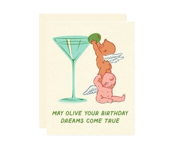 Martini Olive Dream Birthday Card