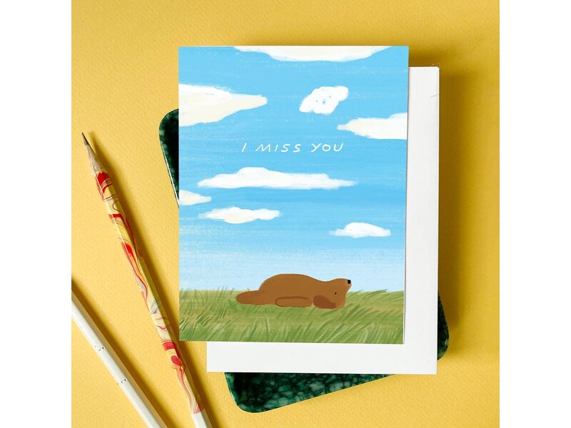 Karen Schipper Miss You Dog – Cute Animal Miss You Card