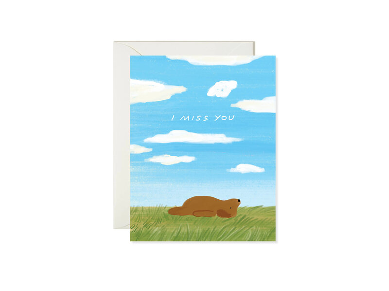 Karen Schipper Miss You Dog – Cute Animal Miss You Card