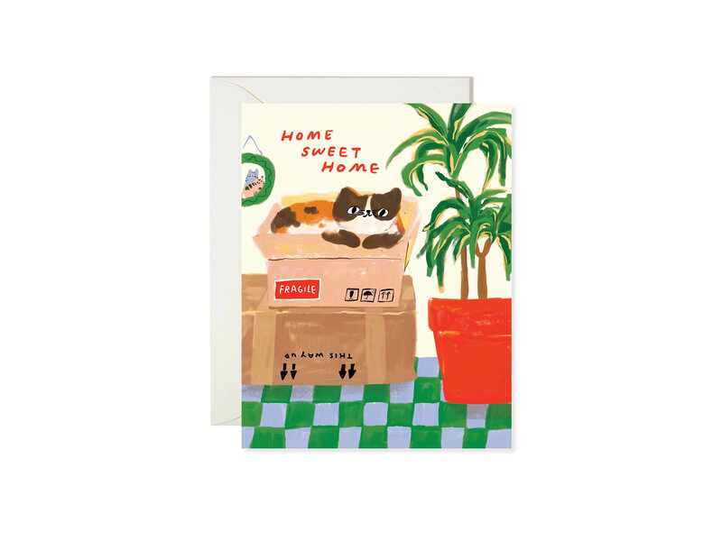 Karen Schipper Cat New Home – Cat Housewarming Congratulations Card