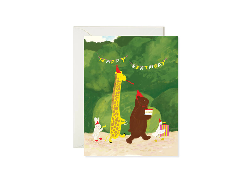 Karen Schipper Birthday Parade – Woodland Animal Birthday Card