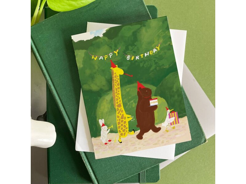 Karen Schipper Birthday Parade – Woodland Animal Birthday Card