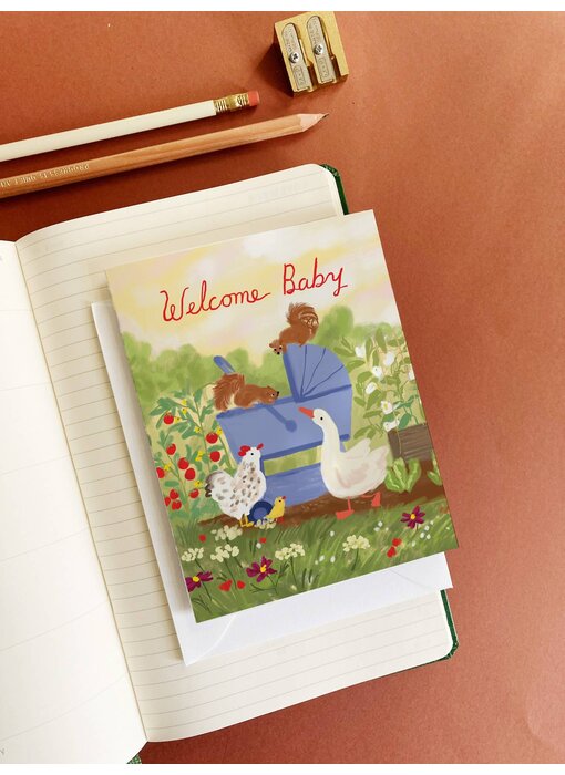 Farm Baby Card – Sweet Animal Welcome Baby Card
