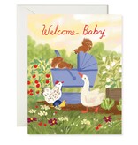 Karen Schipper Farm Baby Card – Sweet Animal Welcome Baby Card
