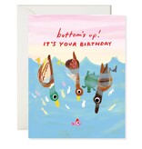 Karen Schipper Bottoms Up Birthday – Funny Pun Birthday Card