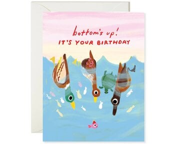 Bottoms Up Birthday – Funny Pun Birthday Card