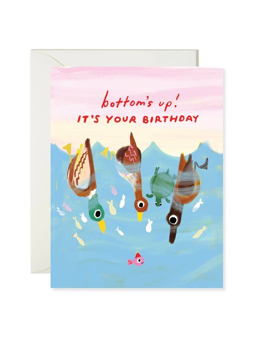 Bottoms Up Birthday – Funny Pun Birthday Card