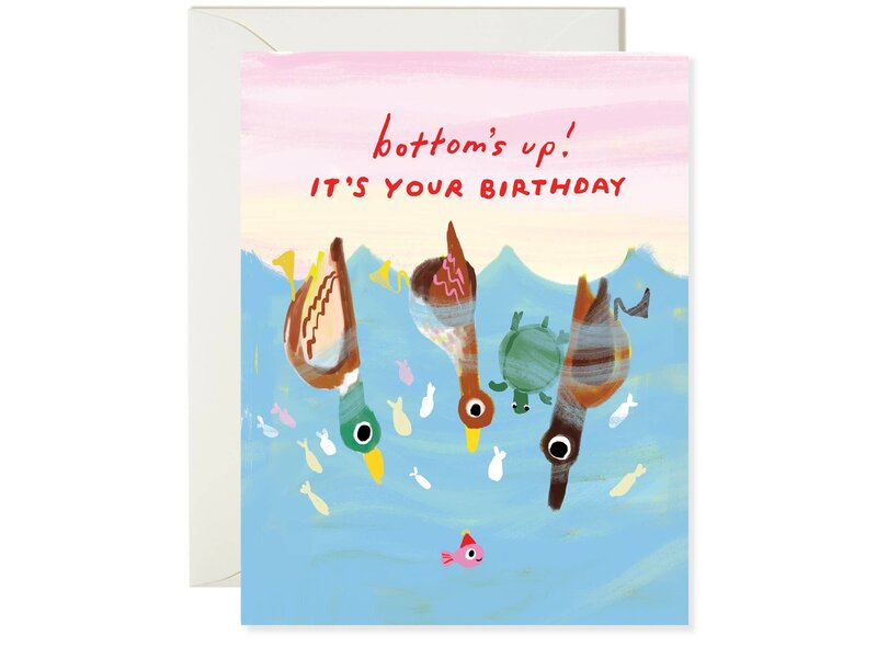 Karen Schipper Bottoms Up Birthday – Funny Pun Birthday Card