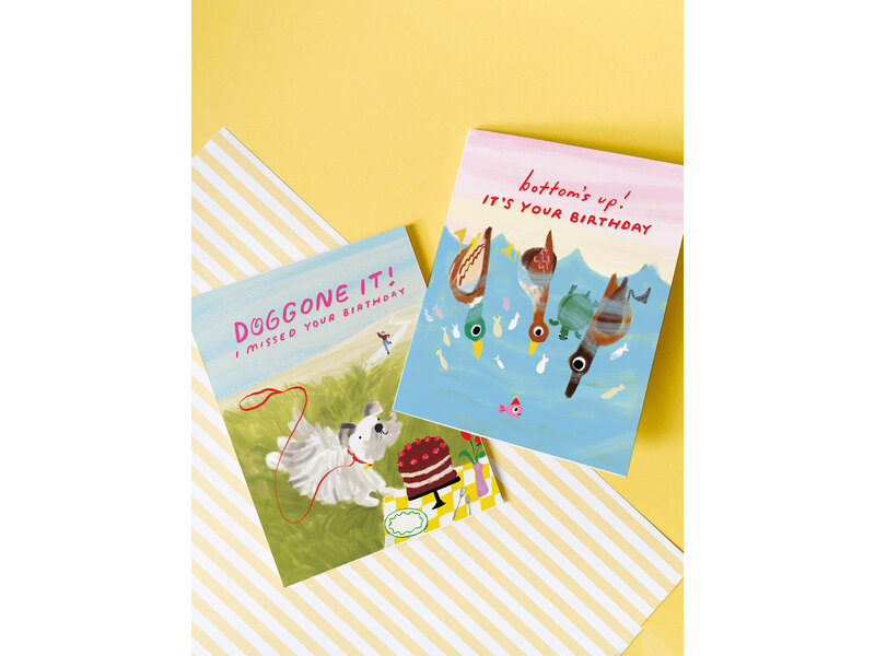 Karen Schipper Bottoms Up Birthday – Funny Pun Birthday Card