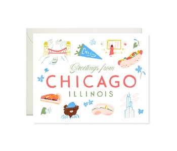 Greetings from Chicago - Classic City Travel Greeting Card
