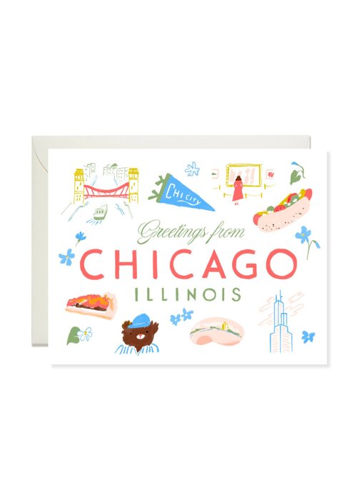 Greetings from Chicago - Classic City Travel Greeting Card