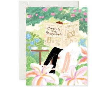 Wedding Newspaper – Elegant Wedding Congratulations Card