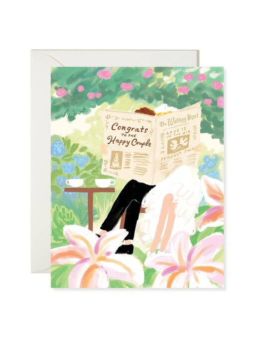 Wedding Newspaper – Elegant Wedding Congratulations Card