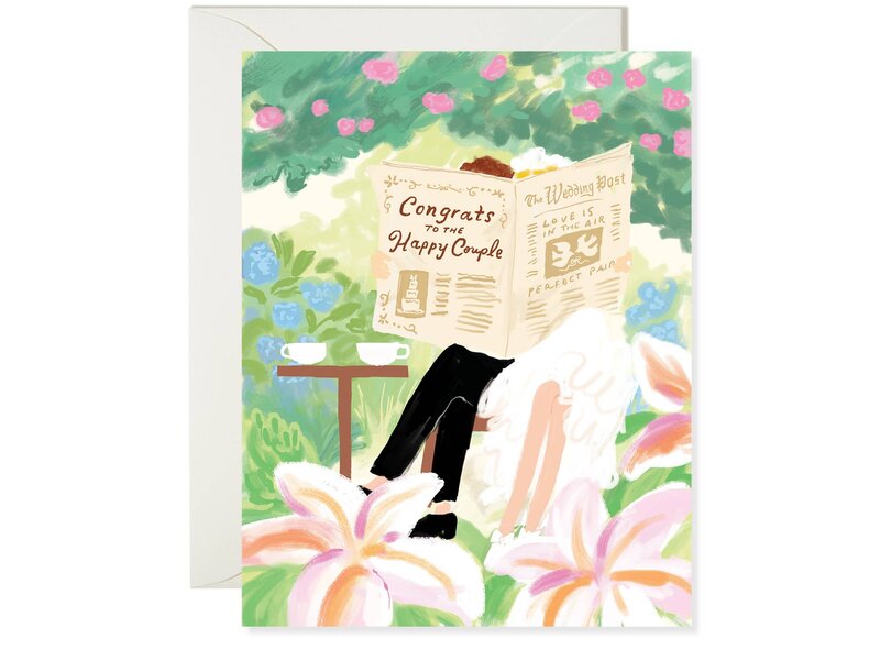 Karen Schipper Wedding Newspaper – Elegant Wedding Congratulations Card
