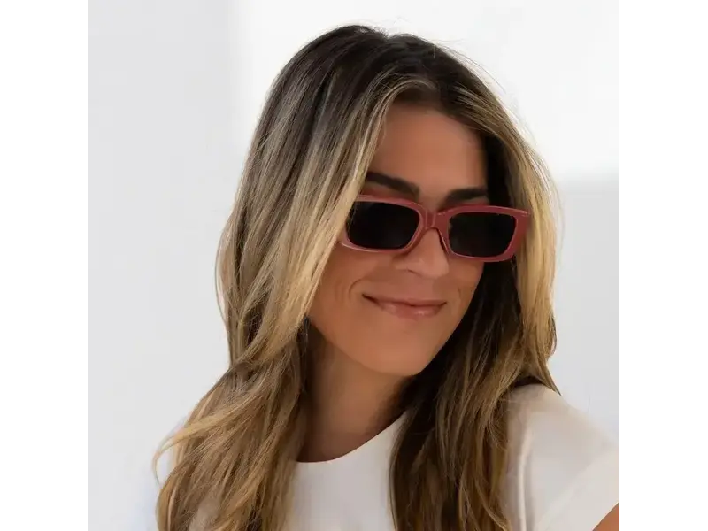 Kohv Eyewear Haven Rose Clay Polarized Fashion Rectangle Sunglasses