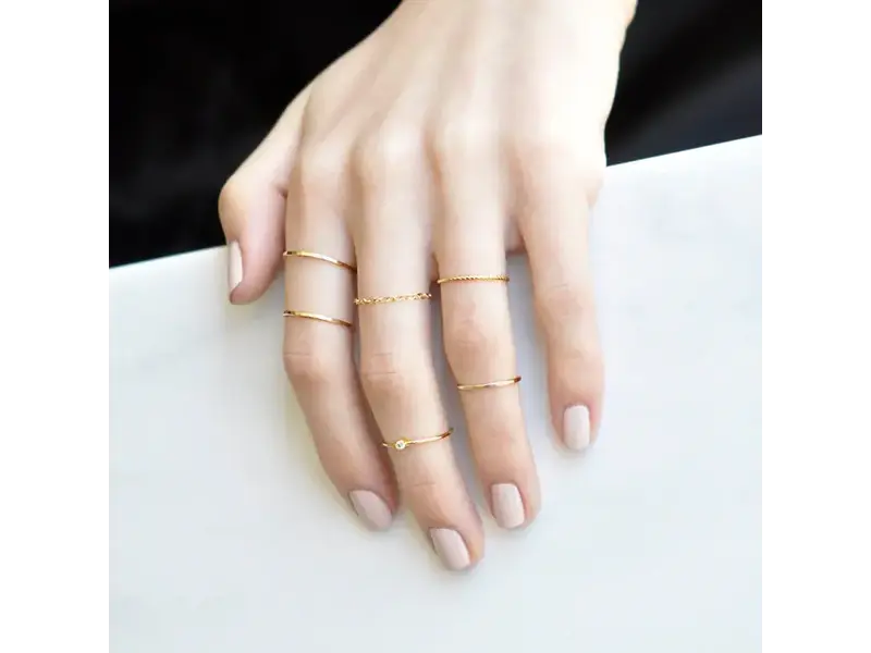 Ofina Jewelry R25: GF Thin Hammered Band