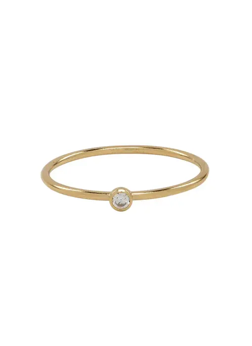R83: CZ Solitare GF Ring