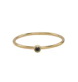 Ofina Jewelry R218: Solitaire Black CZ GF Ring; size 5