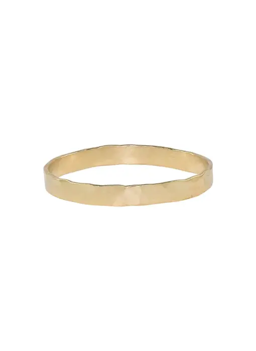 R143: Thick Hammered Band GF Ring;